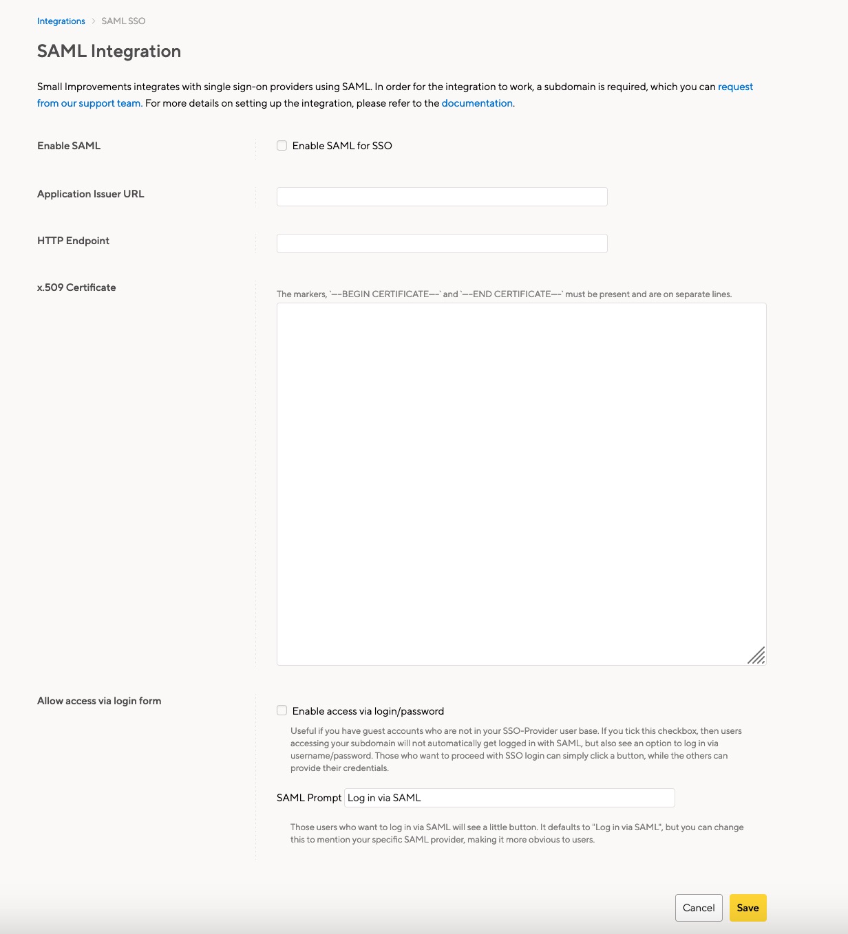 OneLogin setup guide Small Improvements Help Center